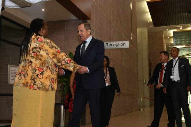 Russia’s foreign minister welcomed in Pretoria