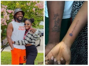 Adekunle Gold, Simi take cue inscribe tattoo to mark wedding anniversary