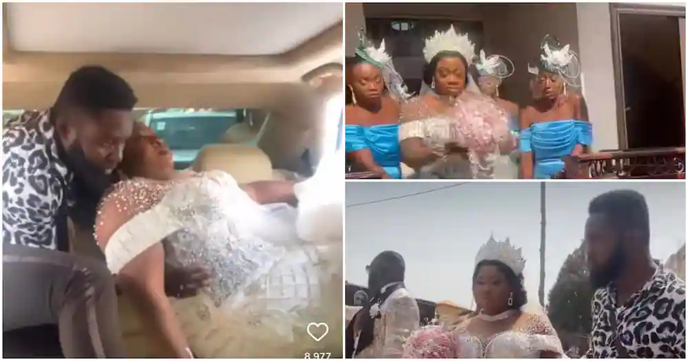 Plus size bride unable to walk or sit in tight wedding gown without help