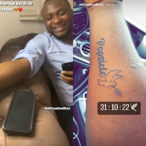 Ubi Franklin gets tattoo of Davido’s late son’s nickname ‘Popsicle’