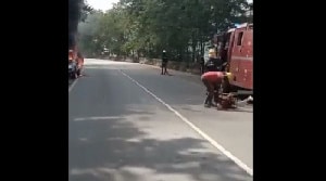 Fire Service struggles to douse burning car