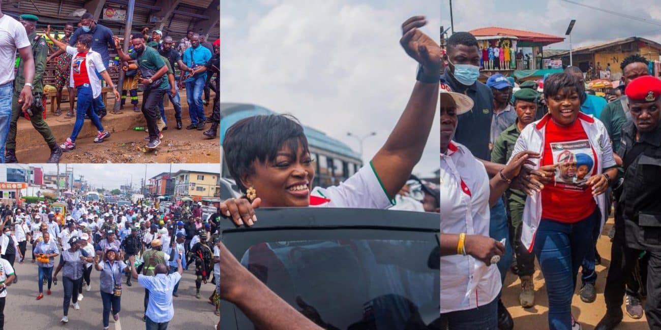 Funke Akindele chased out of Lagos market while campaigning