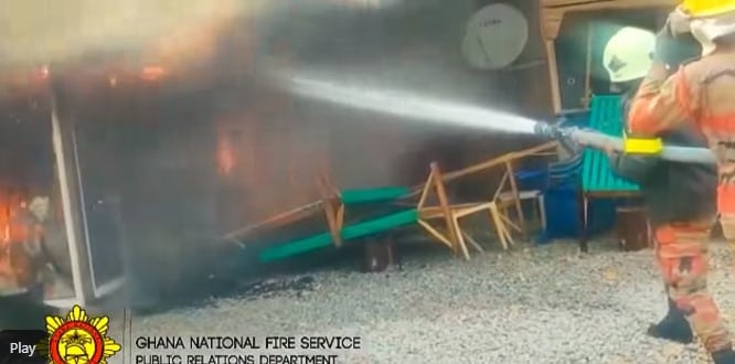 Fire razes down a furniture showroom in Winneba