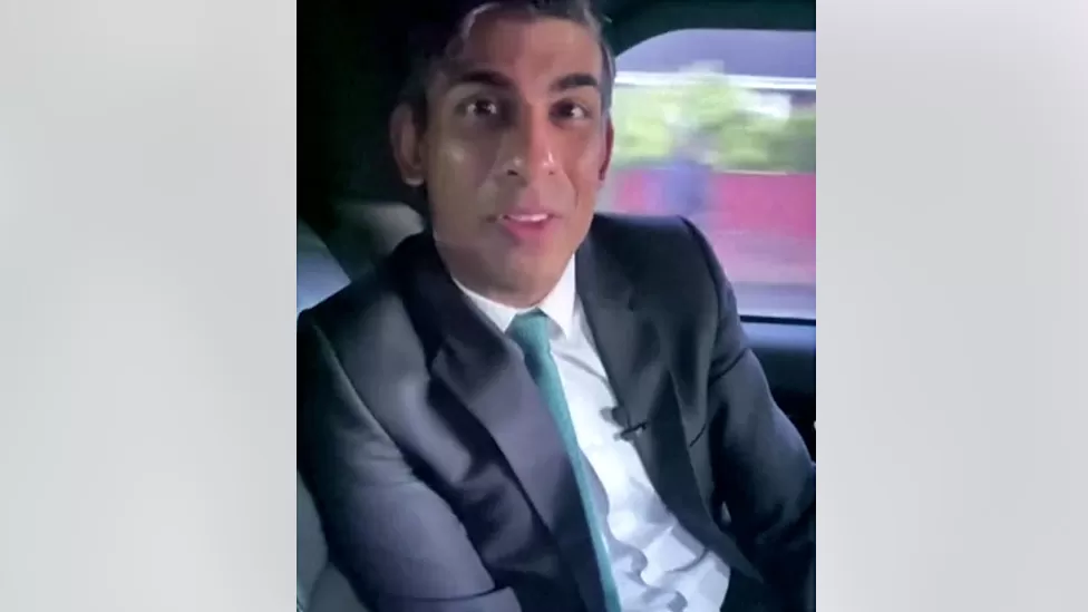 Rishi Sunak apologises for unbuckling seatbelt to record a video