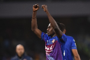 Afena-Gyan reacts after scoring the winner in Cremonese’s win over Napoli