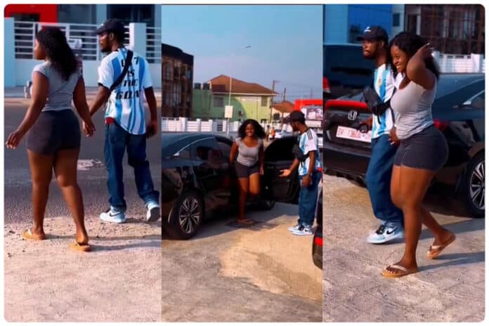 Teacher Kwadwo romantically shows his new heavily endowed girlfriend