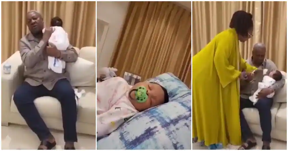 Video of John Mahama performing ‘Grandpa duties’ melts hearts