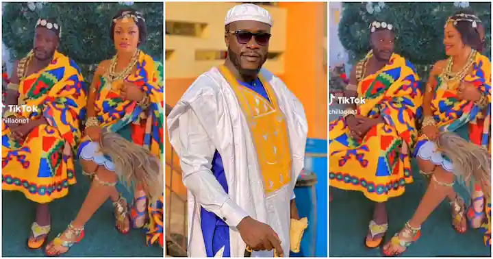 Ras Nene and pretty lady spotted in Kente; netizens react