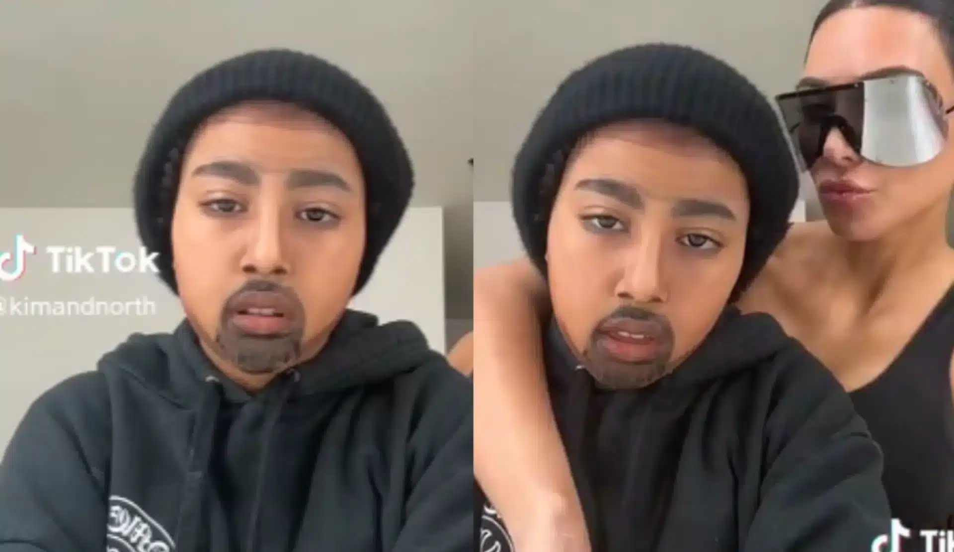 North West uses makeup to transform into dad Kanye on TikTok
