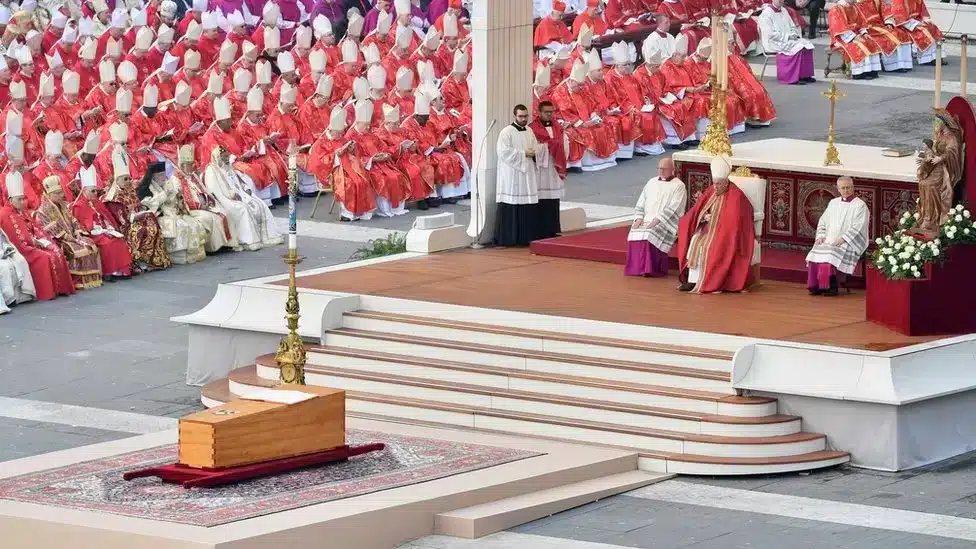 Pope Francis joins 50,000 mourners to bid farewell to Pope Benedict