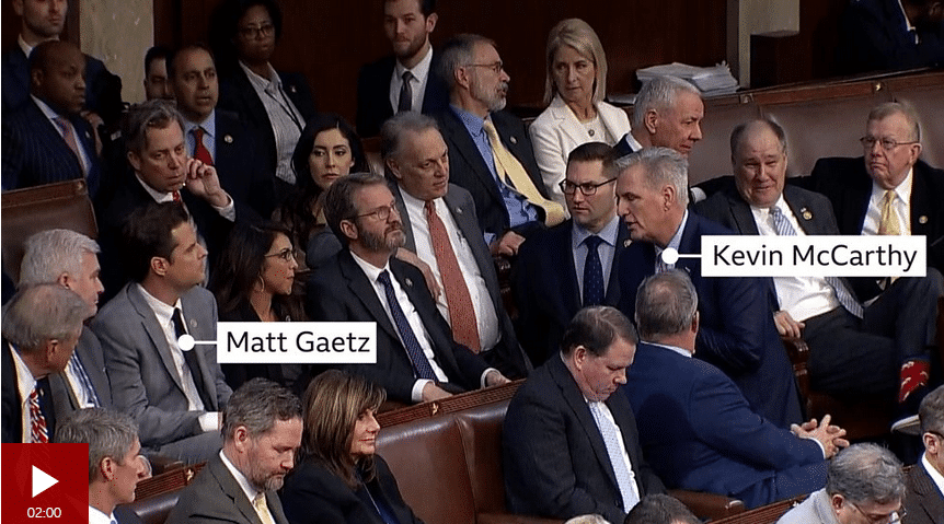 Heated exchange between McCarthy and Gaetz
