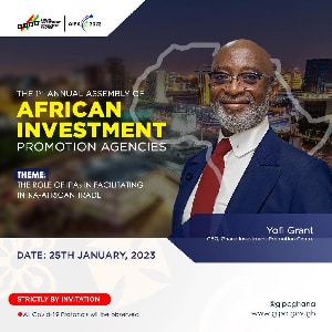 The inaugural Annual Assembly of Investment Promotion Agencies in Africa to be held at GIPC
