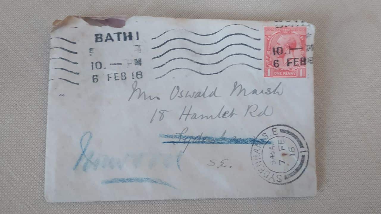 letter arrives more than a century after posting