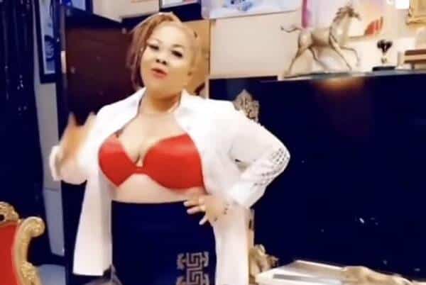 How Ghanaian ‘preacher’ Nana Agradaa celebrated Val’s Day in red bra