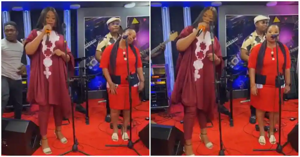 Michy causes stir as she slays in jalabia and sings gospel songs