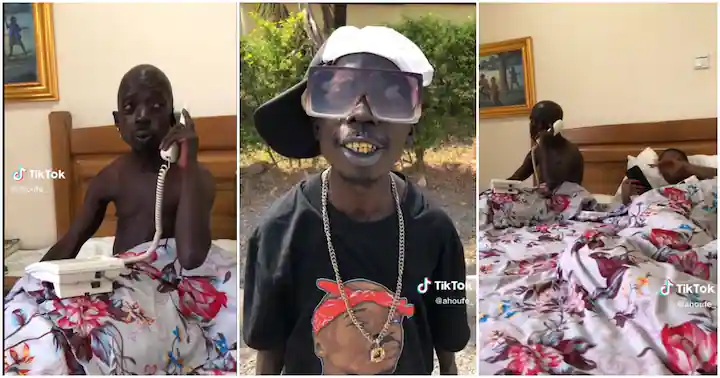 TikTok star Ahuofe chills in bed; Shows of pretty lady in viral video