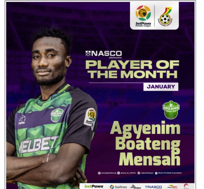 Agyenim Boateng wins Ghana Premier League Player of the Month for January