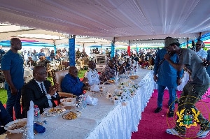 Black Sherif performs for Nana Akufo-Addo and ministers