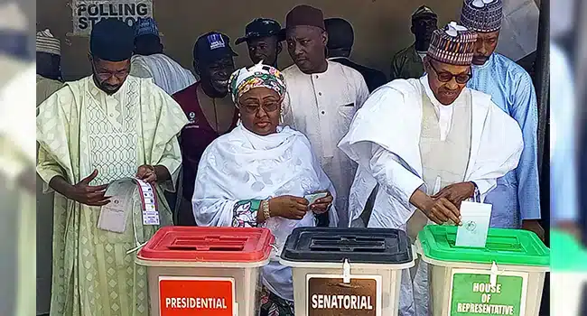 2023 Elections: Buhari casts his ballot