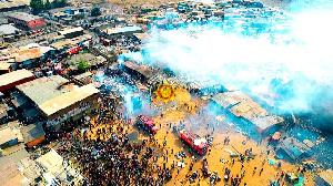 GNFS investigating Accra timber market fire