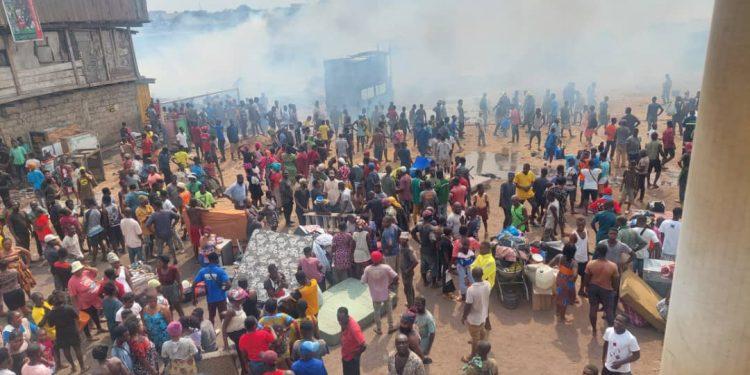 Structures close to Timber Market in Accra catch fire