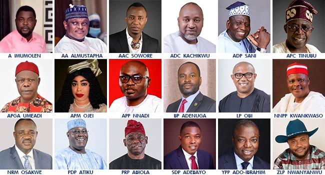 Nigeria election 2023: Nigeria’s 18 Presidential Candidates