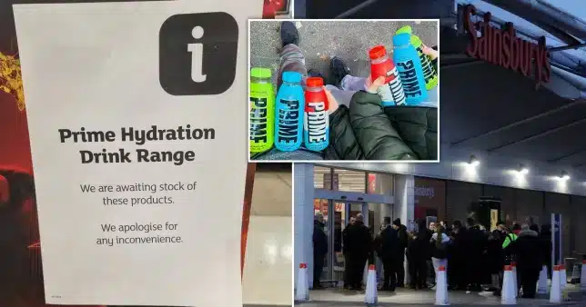 Prime bottles are in high demand as Sainsbury’s begins stocking drinks