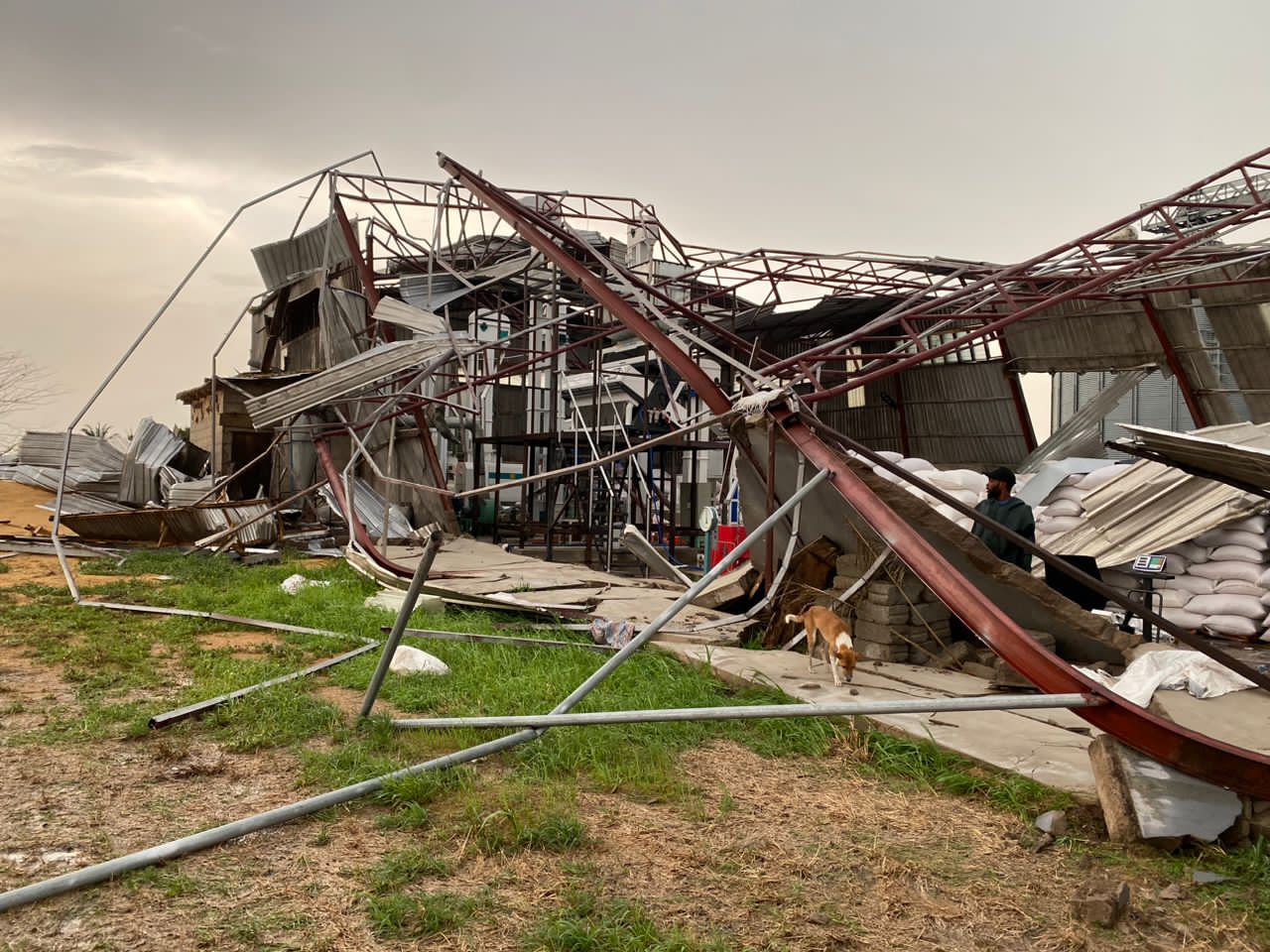 Rainstorm and whirlwind destroys HGL rice mill in Adaklu