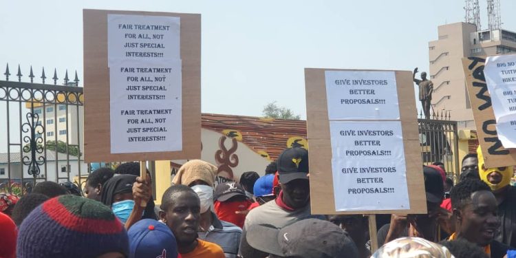 UG students protest over hikes in fees