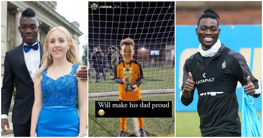 “He’ll make dad proud”: Atsu’s wife drops photo of 1st son winning cup