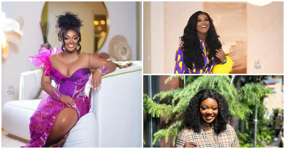 Jackie Appiah rocks classy ripped jeans & bone straight hair