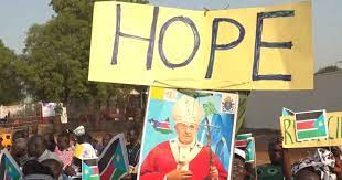 Pope greeted by crowds of women in South Sudan as he backs girls’ schools