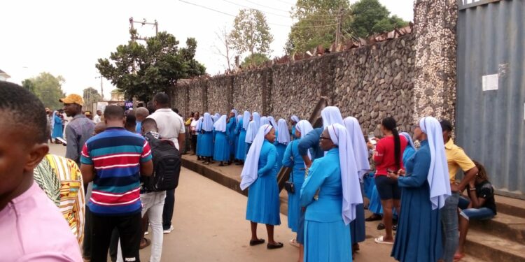 Reverend Sisters arrive at the polls in Ebonyi fully dressed