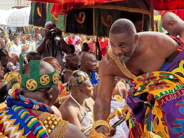 Idris Elba in Manhyia Palace, honors Otumfuo