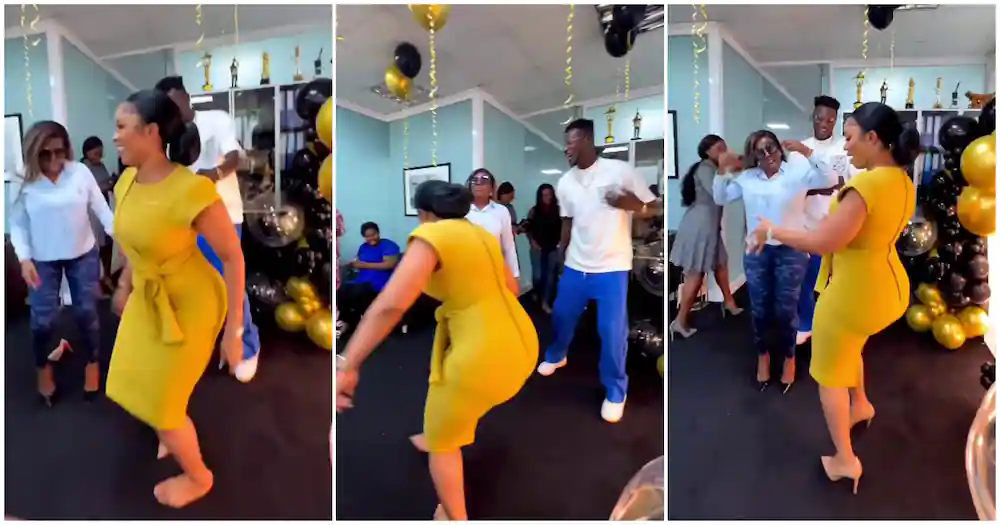 Serwaa Amihere throws heels away as she gives fire dance moves on Bola Ray’s birthday
