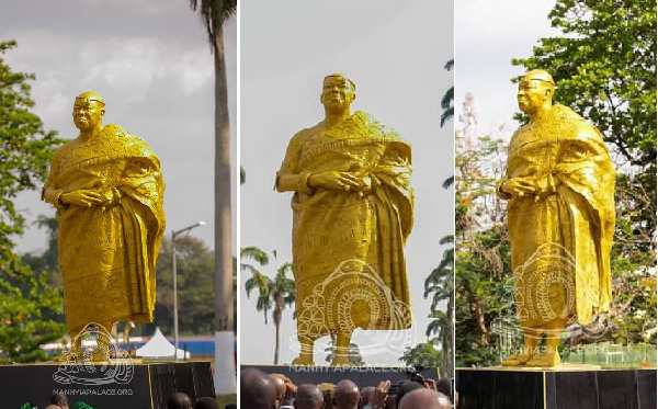 Beautiful gold-plated statue of Otumfuo by students of KNUST
