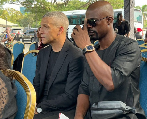 Black Stars coach Chris Hughton seen at Christian Atsu’s funeral