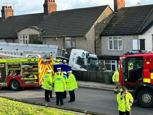 Man drops dead as a vehicle strikes a row of homes