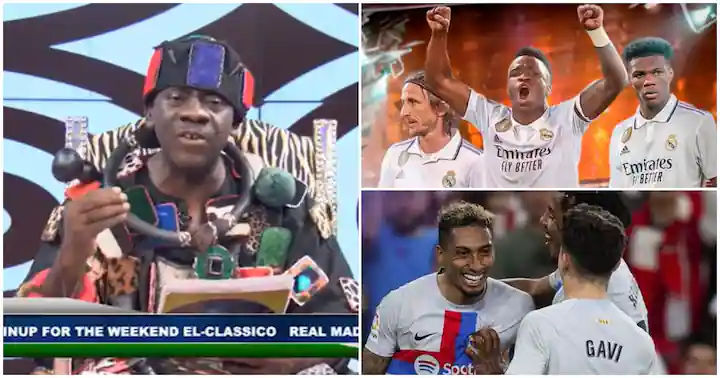 Hilarious video as Akrobeto mentions lineup for Madrid vs Barca game