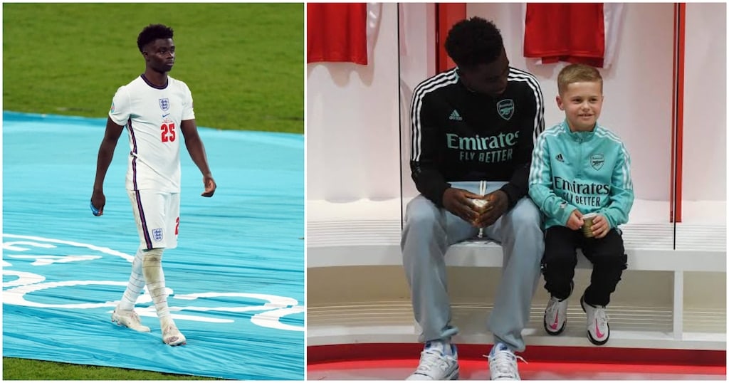 Bukayo Saka goes on a date with young boy who offered his pocket money after penalty miss in the Euro 2020 tournament