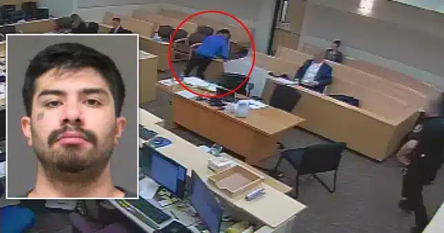 Murder suspect exists courtroom during trial