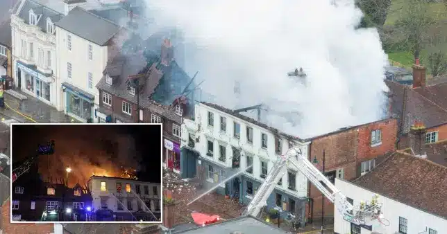 400-year-old hotel housing Ukrainian refugees destroyed by large fire