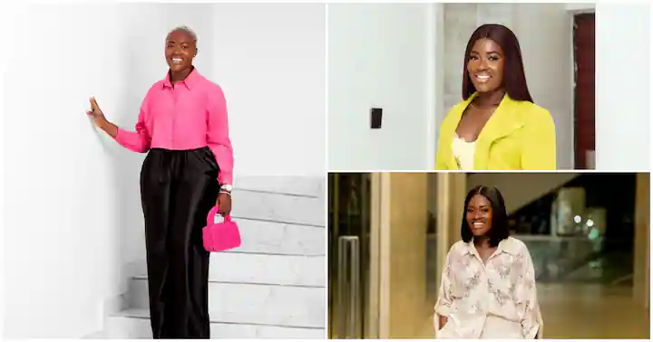 Fella Makafui slays in stunning pants suit; Fans react