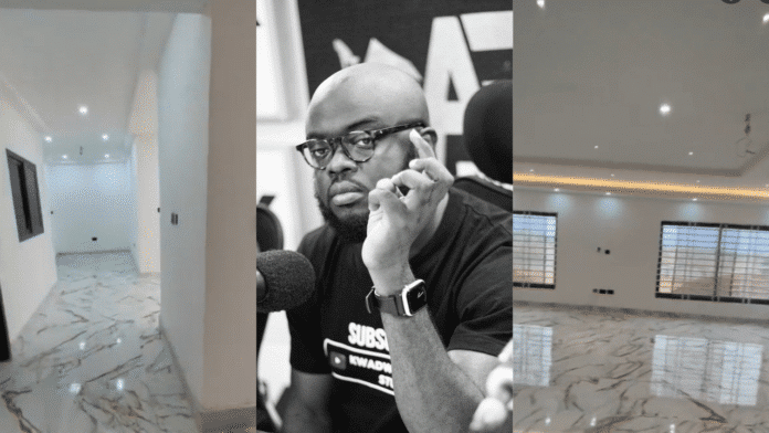 Kwadwo Sheldon flaunts his 98% complete luxury mansion