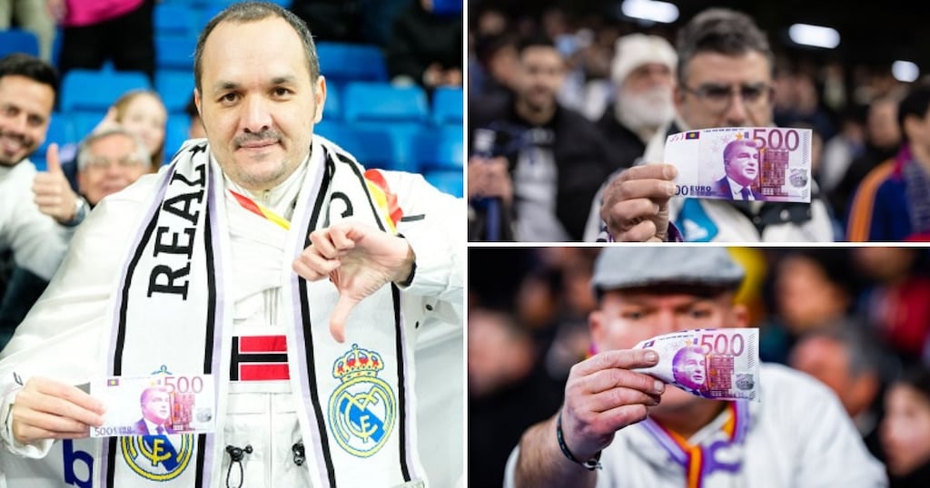 Real Madrid supporters accuse Barcelona of corruption in a pre-El Clasico protests