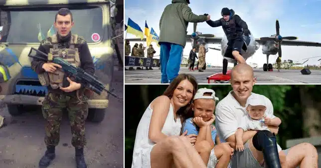 Ukraine soldier  who his leg in an explosion expected to continue fighting
