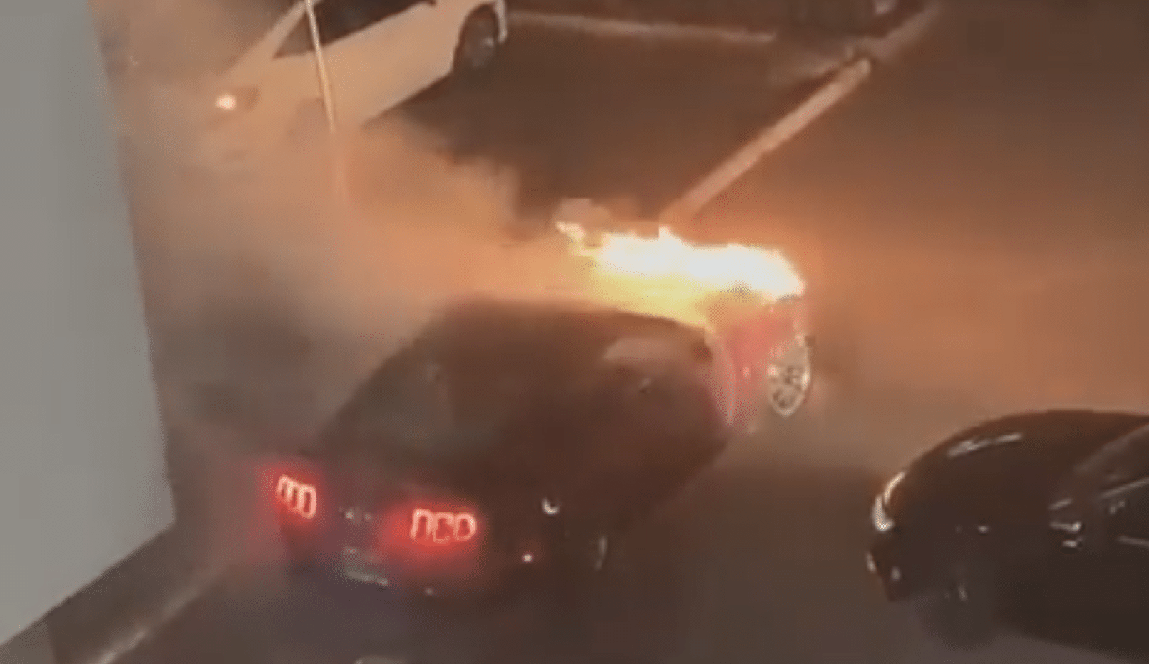 Luxury car at University of Ghana catches fire