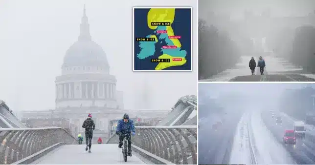 UK awakens to a snowy blanket and Frigid blasts