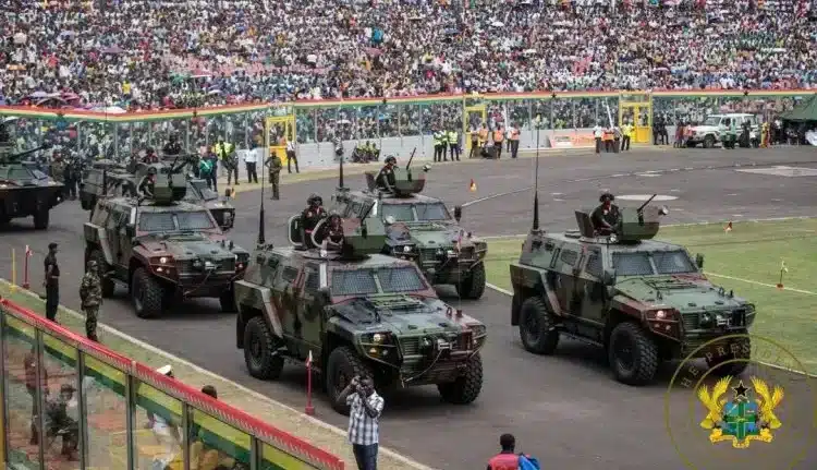Soldiers storm Ho for national 66th Independence Day celebrations