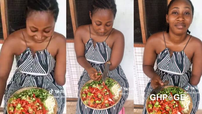 Amputated woman causes stir on social media with video of her cutting vegetables